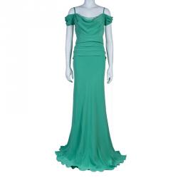 Alberta Ferretti Sage Green Silk Gown L