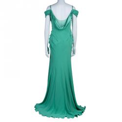 Alberta Ferretti Sage Green Silk Gown L