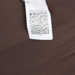 Pre Owned Alberta Ferretti Brown Knit Smocking Detail Sleeveless Gown M