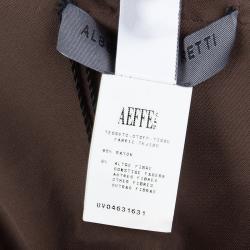 Pre Owned Alberta Ferretti Brown Knit Smocking Detail Sleeveless Gown M