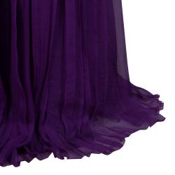 Alberta Feretti Purple Pleated Silk Sleeveless Gown M