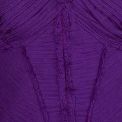 Alberta Feretti Purple Pleated Silk Sleeveless Gown M