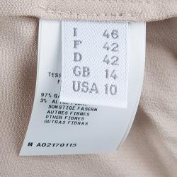 Alberta Ferretti Beige Contrast Leaf Embroidered Draped Sleeveless Blouse M