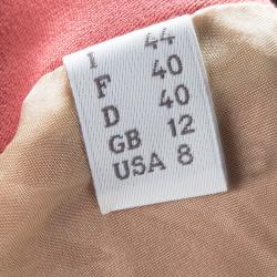 Pre Owned Alberta Ferretti Pink Contrast Silk Lapel Blazer M