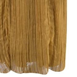 Alberta Ferretti Mustard Chiffon Pleated Gown M