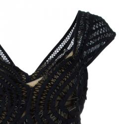 Pre Owned Alberta Ferretti Embellished Sleeveless Cocktail Dress L