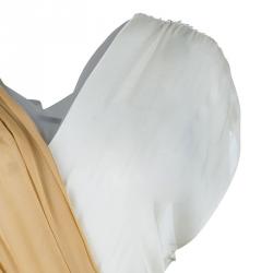 Pre Owned Alberta Ferretti Beige Gathered Dress M