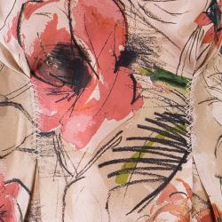 Pre Owned Alberta Ferretti Floral Print Silk Sleeveless Dress M