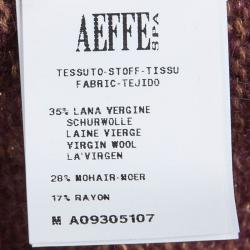 Pre Owned Alberta Ferretti Burgundy and Gold Floral Jacquard Lurex Knit Cardigan S