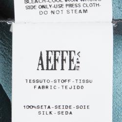 Pre Owned Alberta Ferretti Silk Embellished Buckle Draped Dress S