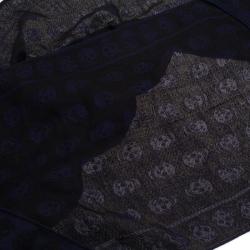 Pre Owned Alexander McQueen Black Jacquard Skull Stole