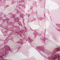 Pre Owned Alexander McQueen Pink Ivy Leaf Square Scarf