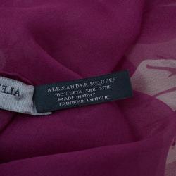 Pre Owned Alexander McQueen Pink Ivy Leaf Square Scarf