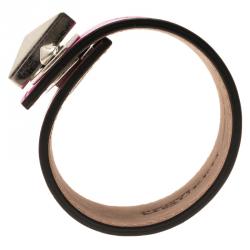 Pre Owned Alexander McQueen Turn Lock Pink Leather Bracelet