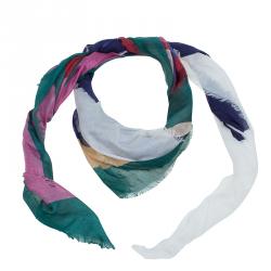 Pre Owned وشاح أليكساندر مكوين جمجمة كاموفلاج متعدد الألوان مربع