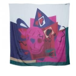 Pre Owned وشاح أليكساندر مكوين جمجمة كاموفلاج متعدد الألوان مربع