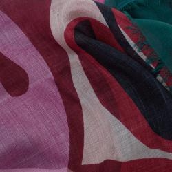 Pre Owned وشاح أليكساندر مكوين جمجمة كاموفلاج متعدد الألوان مربع