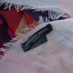 Pre Owned وشاح أليكساندر مكوين جمجمة كاموفلاج متعدد الألوان مربع