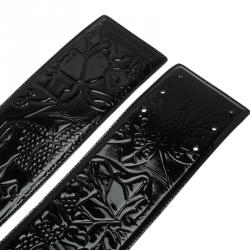 Pre Owned Alexander McQueen Black Patent Ivy Eyelet Waist Belt 85 CM