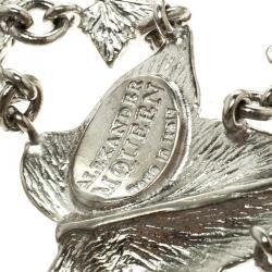 Pre Owned Alexander McQueen Ivy Leaves Silver Tone Finger Bracelet