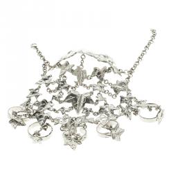 Pre Owned Alexander McQueen Ivy Leaves Silver Tone Finger Bracelet
