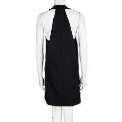 Pre Owned Alexander McQueen Black Wool Tux Line Dress S