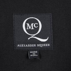 Pre Owned Alexander McQueen Black Wool Tux Line Dress S