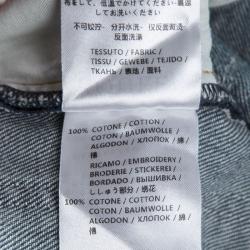 Pre Owned Alexander McQueen Indigo Washed Denim Faux Distressed Effect Jeans M