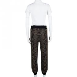 Pre Owned Alexander McQueen Snake Skin Pattern Jacquard Knit Jogger Pants S