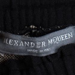 Pre Owned Alexander McQueen Snake Skin Pattern Jacquard Knit Jogger Pants S