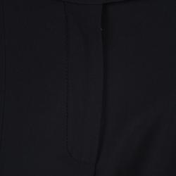 Pre Owned Alexander McQueen Back Leaf Crepe Jacquard Panel Detail High Waist Trousers S