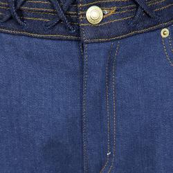 Pre Owned Alexander McQueen Indigo High Waist Straight Fit Denim Jeans M