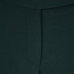 Pre Owned Alexander McQueen Green Leaf Crepe Loose Fit Cropped Pants M