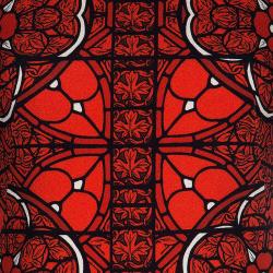 Pre Owned فستان أليكساندر مكوين بأكمام طويلة مطبوع أحمر S