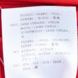 Pre Owned فستان أليكساندر مكوين بأكمام طويلة مطبوع أحمر S