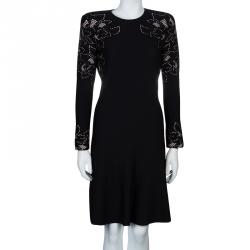 Pre Owned Alexander McQueen Black Knit Long Sleeve Dress M