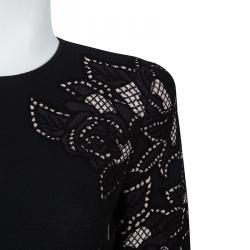 Pre Owned Alexander McQueen Black Knit Long Sleeve Dress M