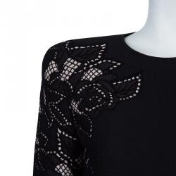 Pre Owned Alexander McQueen Black Knit Long Sleeve Dress M