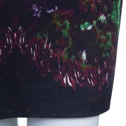 Pre Owned فستان أليكساندر مكوين تريكو أسود مطبوع S