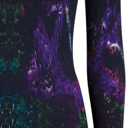 Pre Owned فستان أليكساندر مكوين تريكو أسود مطبوع S