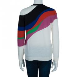 Alexander McQueen Multicolor Heart Intarsia Print Sweater L