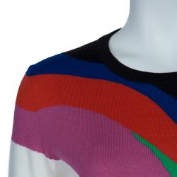 Alexander McQueen Multicolor Heart Intarsia Print Sweater L