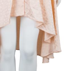 Pre Owned Alexander McQueen Pink Jacquard Leaf Motif Long Sleeve Shirt Dress M