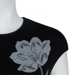 Pre Owned Alexander McQueen Black Jacquard Lurex Knit Pencil Dress XL