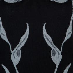 Pre Owned Alexander McQueen Black Jacquard Lurex Knit Pencil Dress XL