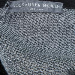 Pre Owned Alexander McQueen Black Jacquard Lurex Knit Pencil Dress XL