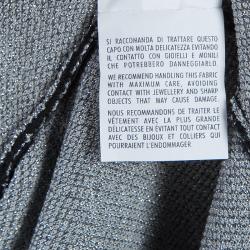 Pre Owned Alexander McQueen Black Jacquard Lurex Knit Pencil Dress XL