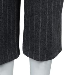 Pre Owned بنطلون أليكساندر ماكوين صوف مخطط رصاصي M