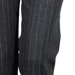 Pre Owned بنطلون أليكساندر ماكوين صوف مخطط رصاصي M