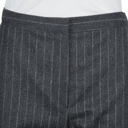 Pre Owned بنطلون أليكساندر ماكوين صوف مخطط رصاصي M